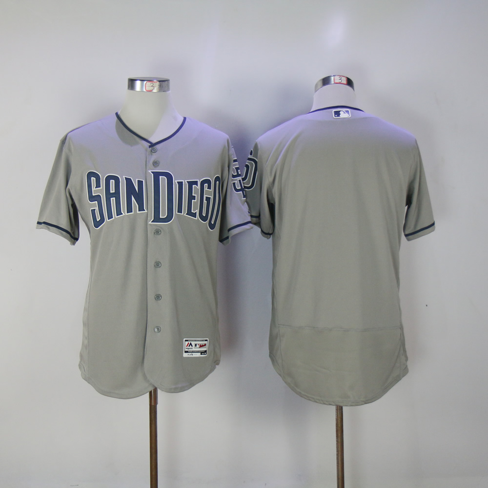 Men San Diego Padres Blank Grey MLB Jerseys->women mlb jersey->Women Jersey